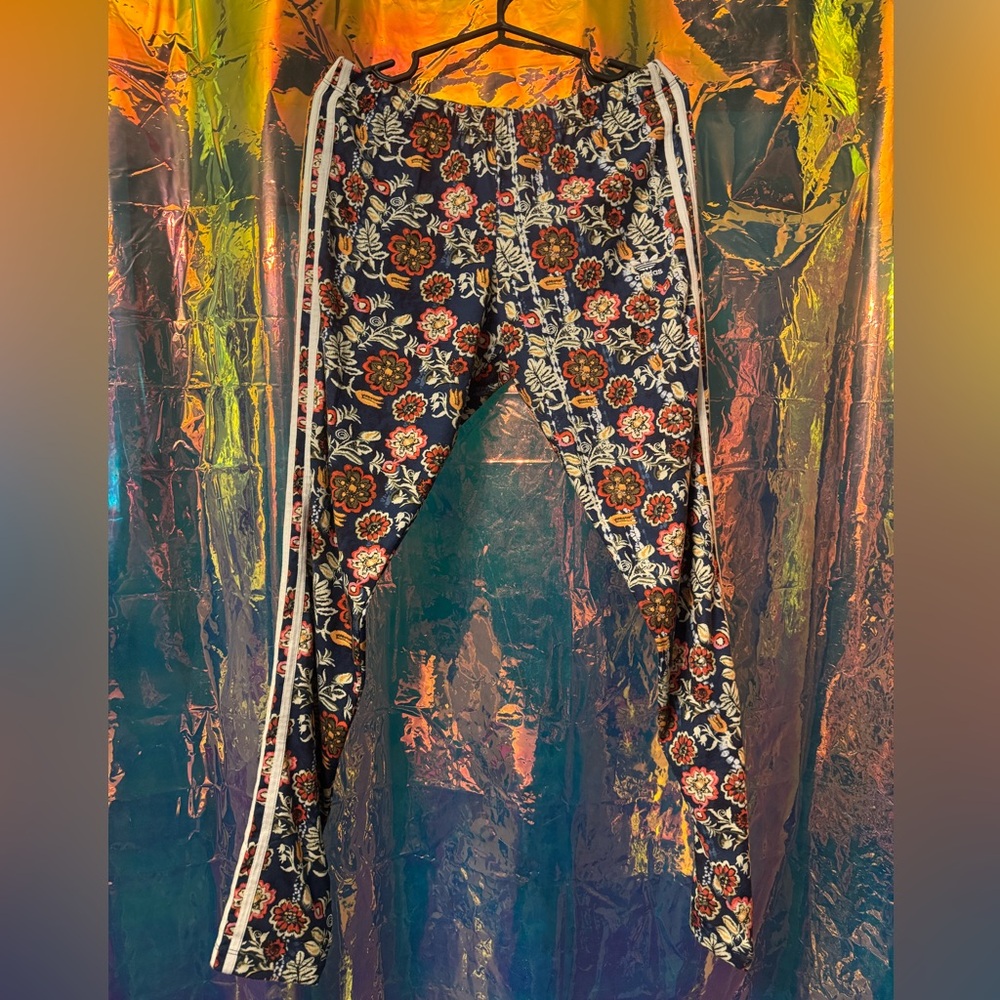 Adidas Blue Floral Leggings